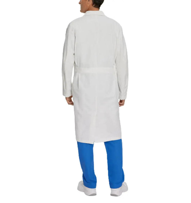 Landau Men's 3-Pocket Full-Length Lab Coat 3138 -White-Backview