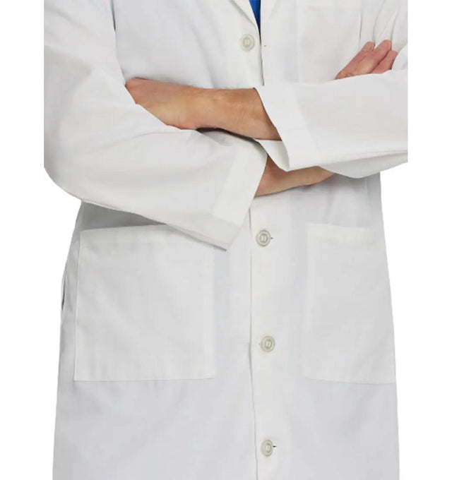 Landau Men's 3-Pocket Full-Length Lab Coat 3140-White-Frontview