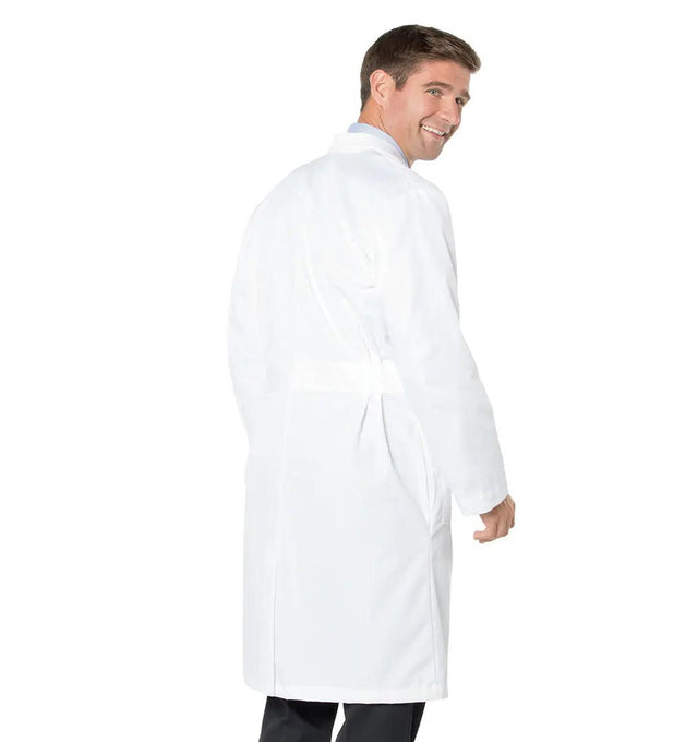 Landau Men's 3-Pocket Full-Length Lab Coat 3140-White-Backview