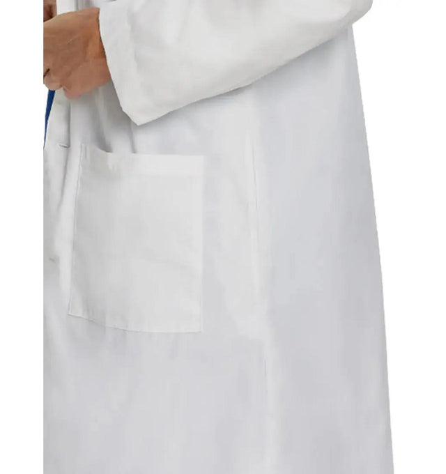Landau Men's 3-Pocket Full-Length Lab Coat 3145 -White-Side pocketview