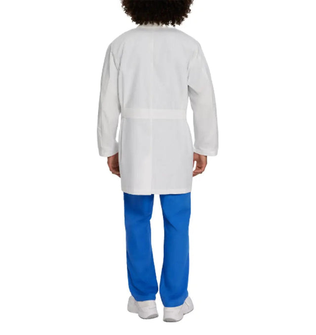 Landau Men's 3-Pocket Mid-Length Lab Coat 3148 -White-Backview