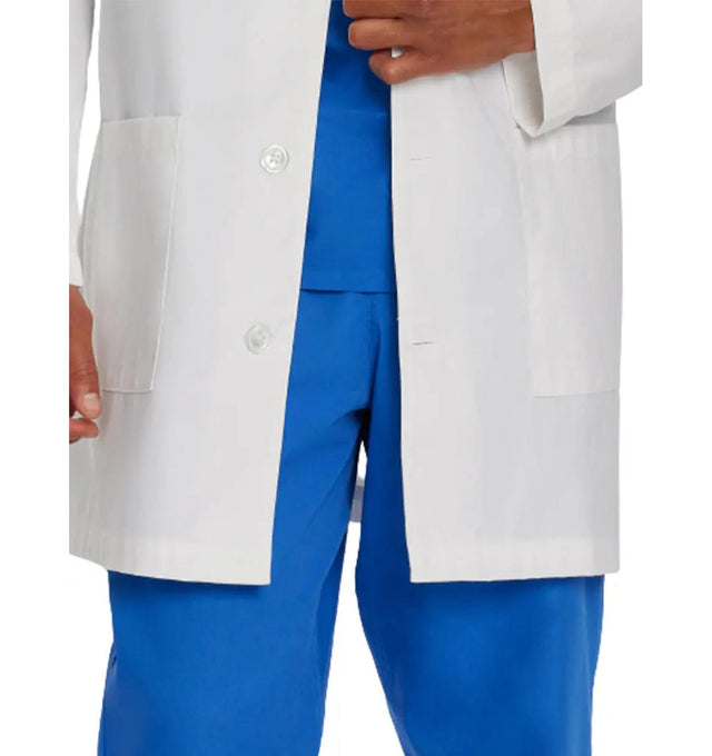 Landau Men's 3-Pocket Mid-Length Lab Coat 3148 -White-Frontview