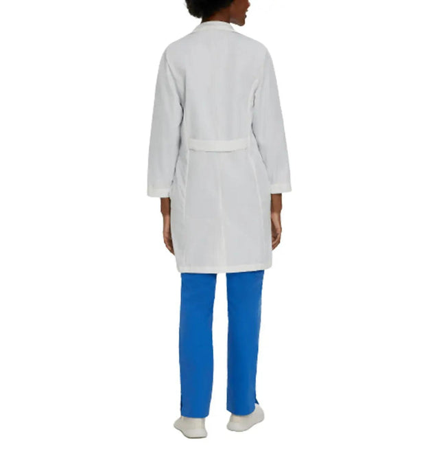 Landau Women's 5-Pocket Full-Length Lab Coat 3153 -White Twill-Backview