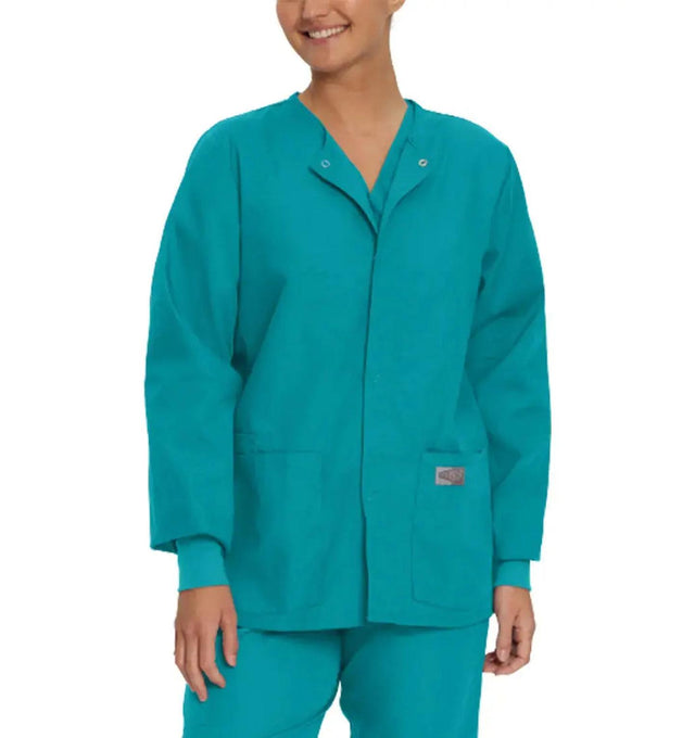 Landau Scrub Zone Unisex Warm-Up Scrub Jacket 75231 -Teal-frontview