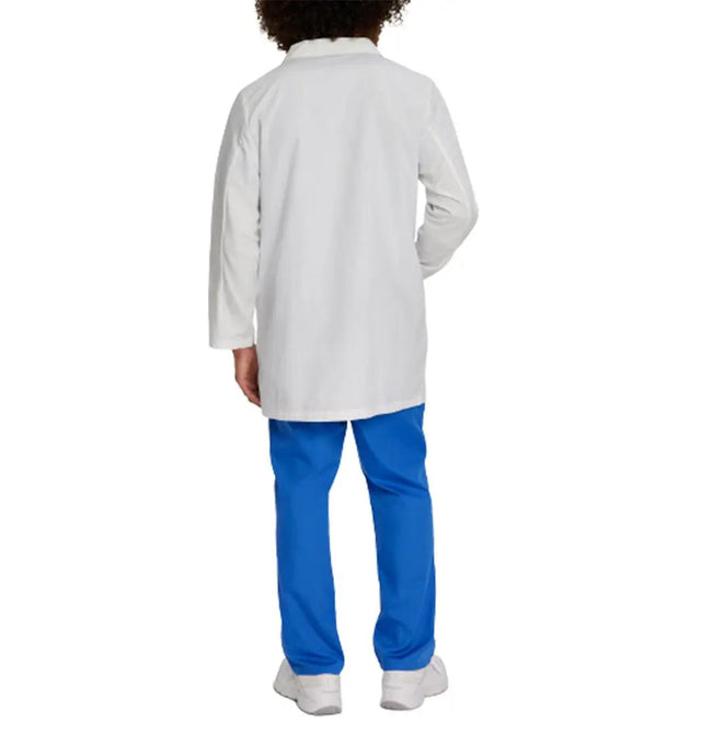 Landau Scrub Zone Unisex 3-Pocket Mid-Length Lab Coat 86002 -White-Backview