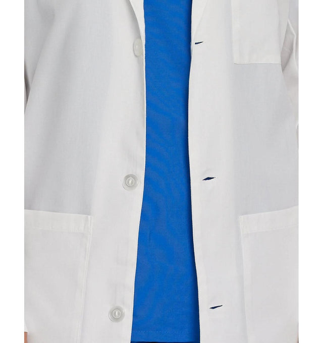 Landau Scrub Zone Unisex 3-Pocket Mid-Length Lab Coat 86002 -White-Frontview