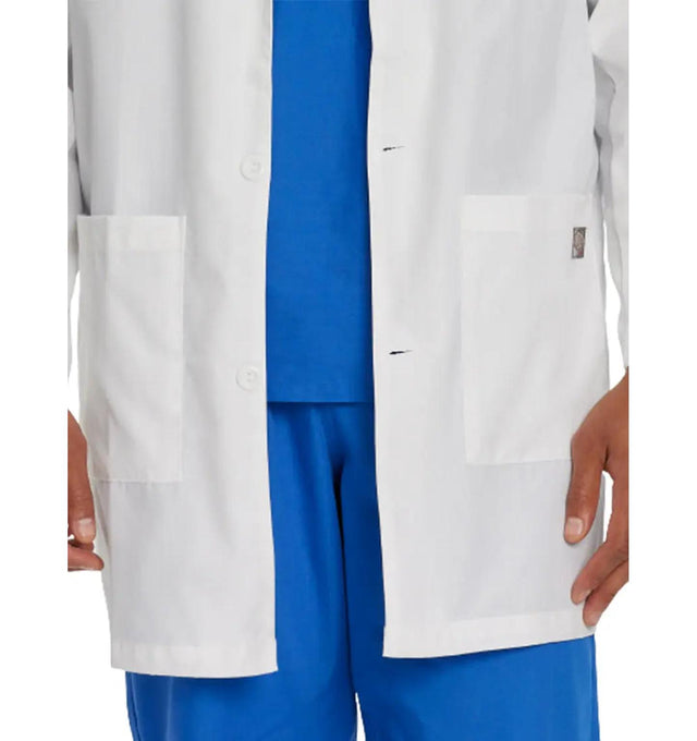 Landau Scrub Zone Unisex 3-Pocket Mid-Length Lab Coat 86002 -White-Frontview
