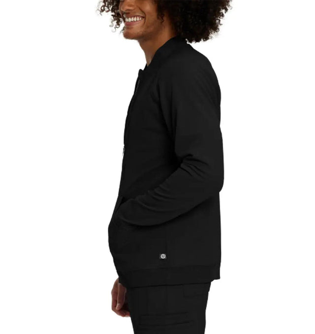 Urbane Impulse Men's Warm-Up Scrub Jacket 9914LKA -Black-sideview