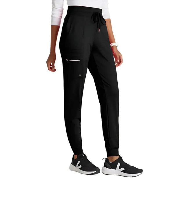 Barco One Performance Knit by Barco Pro Knit 5-Pocket Drawcord Waist Jogger Scrub Pant - Black