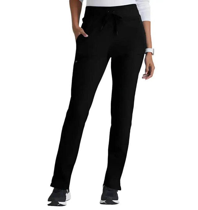 Barco One™ by Barco Uplift 5-Pocket Mid-Rise Tapered Leg Scrub Pant-Black