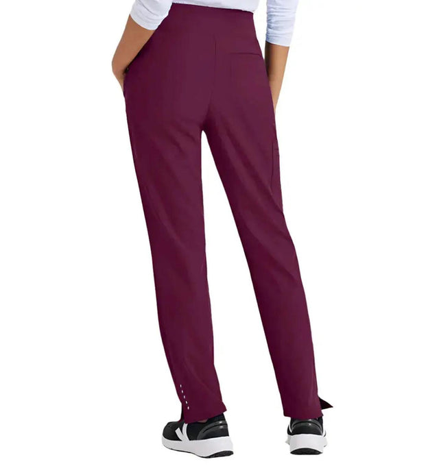 Barco One™ by Barco Uplift 5-Pocket Mid-Rise Tapered Leg Scrub Pant-Wine