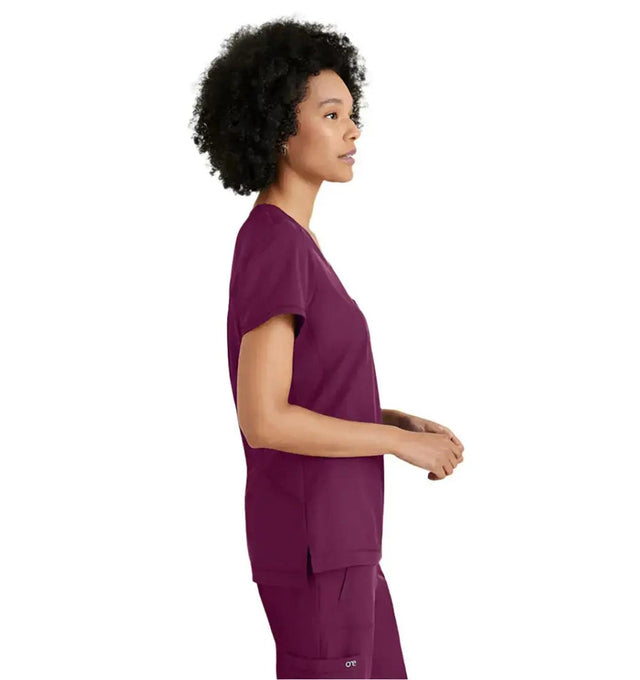 Barco One™ by Barco Uplift 5-Pocket Mid-Rise Tapered Leg Scrub Pant-Wine