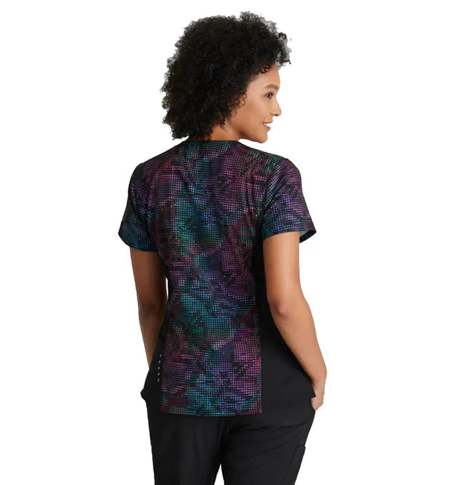 Barco One™ by Barco Thrive 4-Pocket V-Neck Print Scrub Top-Primastic Lights