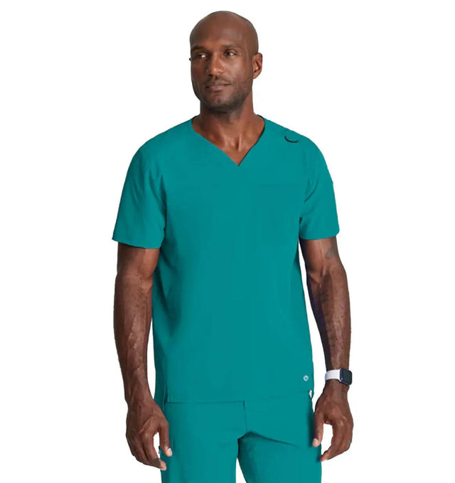 Barco One™ by Barco Velocity 2-Pocket V-Neck Scrub Top-Teal