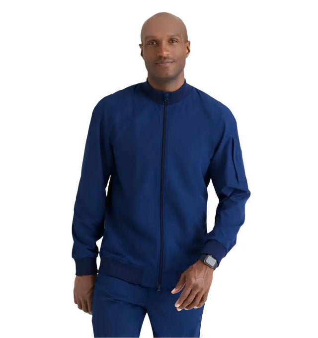 Barco One™ by Barco AMPLIFY 3-POCKET STAND-UP COLLAR WARMUP SCRUB JACKET-Indigo