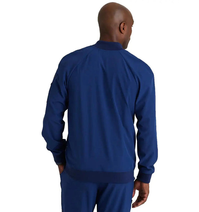 Barco One™ by Barco AMPLIFY 3-POCKET STAND-UP COLLAR WARMUP SCRUB JACKET-Indigo
