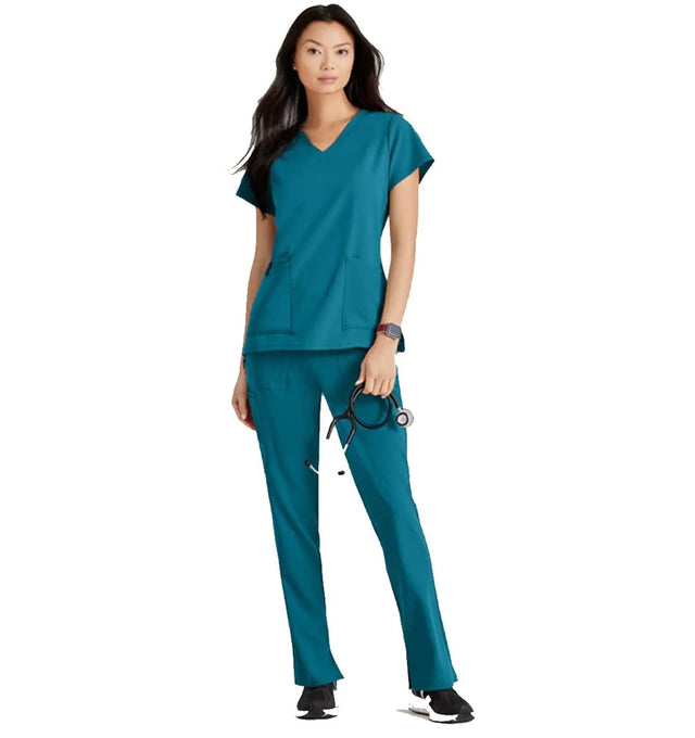 Barco Unify™ by Barco PURPOSE 4-POCKET V-NECK SCRUB TOP - Bahama