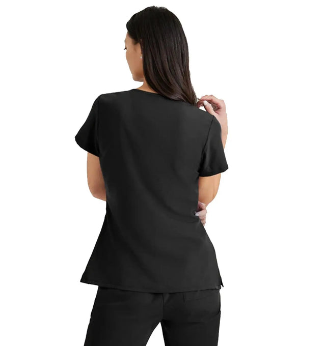 Barco Unify™ by Barco PURPOSE 4-POCKET V-NECK SCRUB TOP - Black