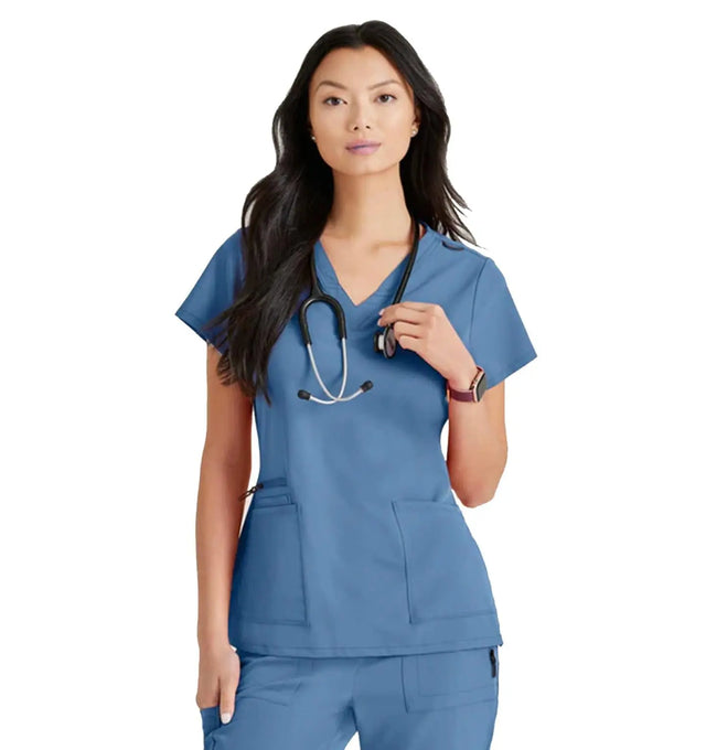 Barco Unify™ by Barco PURPOSE 4-POCKET V-NECK SCRUB TOP - Ciel Blue