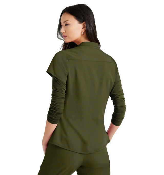 Barco Unify™ by Barco PURPOSE 4-POCKET V-NECK SCRUB TOP - Olive