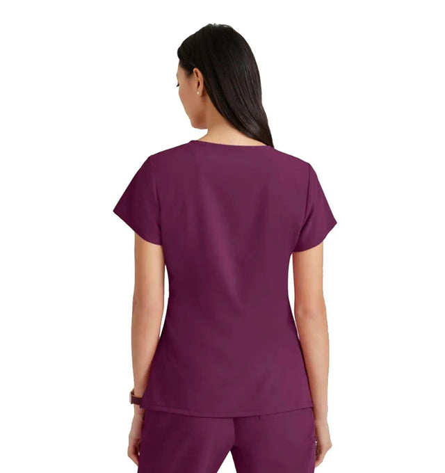 Barco Unify™ by Barco PURPOSE 4-POCKET V-NECK SCRUB TOP - Wine