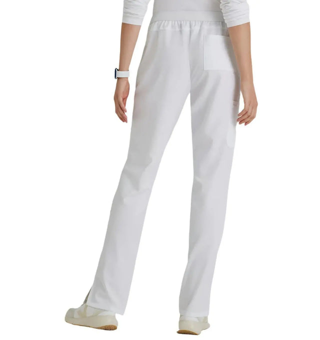 Barco Unify™ by Barco PURPOSE 5-POCKET HIGH-RISE SLIM LEG SCRUB PANT-White