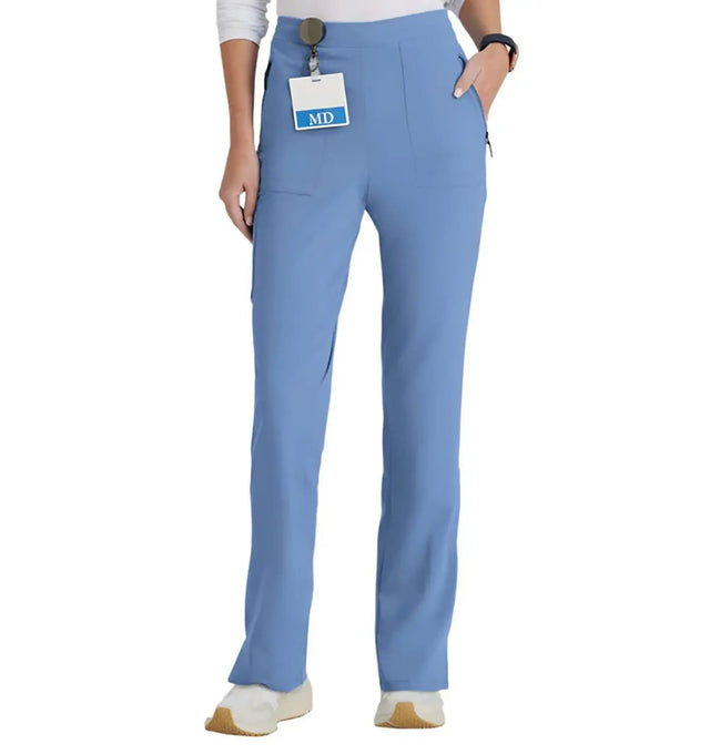 Barco Unify™ by Barco PURPOSE 5-POCKET HIGH-RISE SLIM LEG SCRUB PANT-Ciel Blue