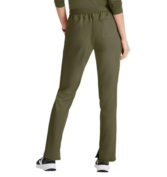Barco Unify™ by Barco PURPOSE 5-POCKET HIGH-RISE SLIM LEG SCRUB PANT-Olive