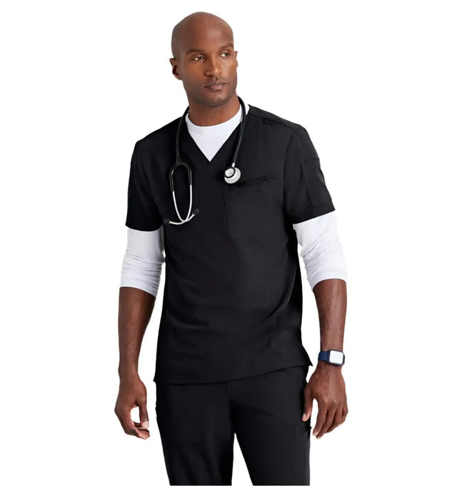 Barco Unify™ by Barco RALLY 3-POCKET V-NECK SCRUB TOP - Black