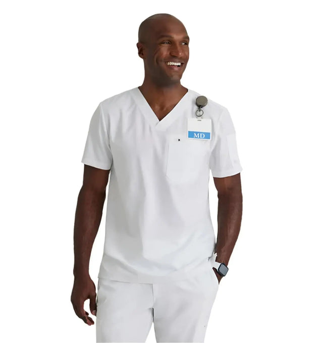 Barco Unify™ by Barco RALLY 3-POCKET V-NECK SCRUB TOP - White