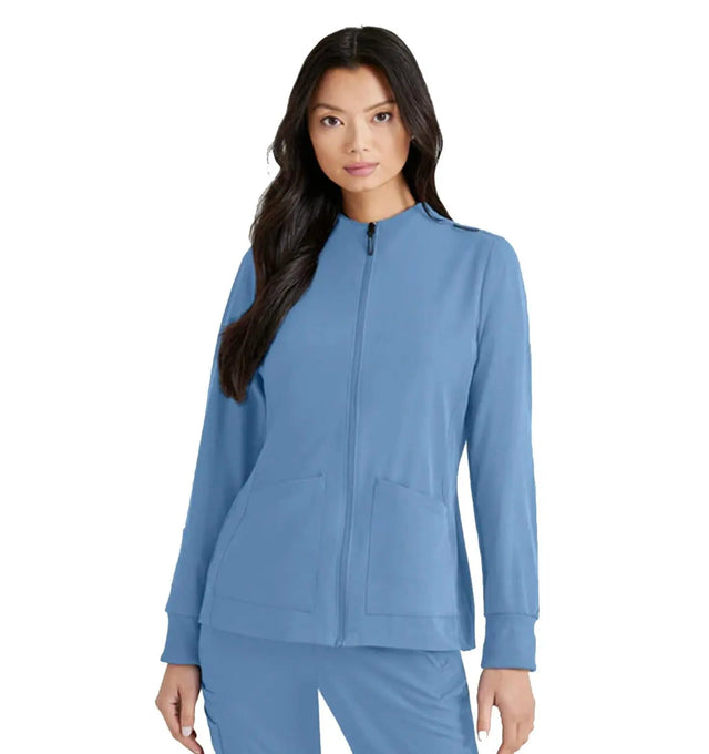 Barco Unify™ by Barco TEAM 3-POCKET FUNNEL COLLAR WARM UP JACKET - Ciel Blue