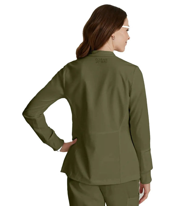 Barco Unify™ by Barco TEAM 3-POCKET FUNNEL COLLAR WARM UP JACKET - Olive