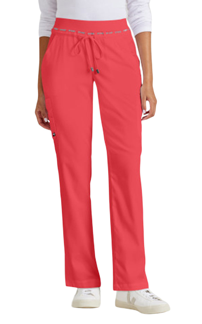 Grey's Anatomy™ Stretch by Barco Serena 7-Pocket Mid-Rise Tappered Leg Scrub Pant-Coral love