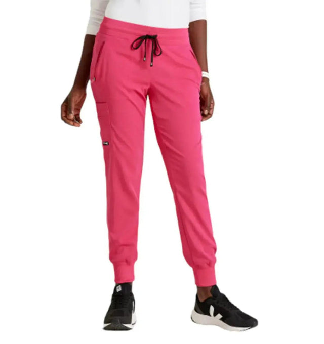 Grey's Anatomy Stretch™ by Barco Eden 5-Pocket Mid Rise Jogger Scrub Pant-Vibrance Pink