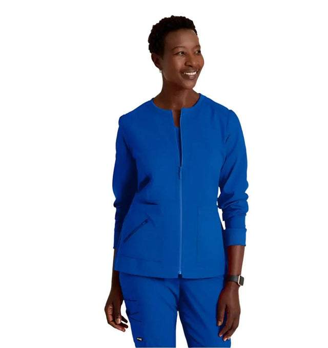 Grey's Anatomy Stretch™ by Barco Millie 3-Pocket Crewneck Scrub Jacket -Galaxy
