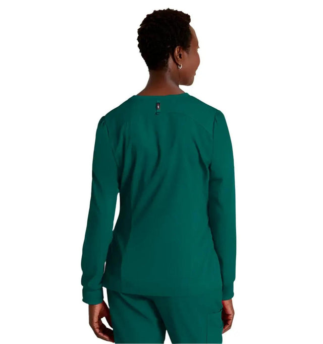 Grey's Anatomy Stretch™ by Barco Millie 3-Pocket Crewneck Scrub Jacket -Hunter Green