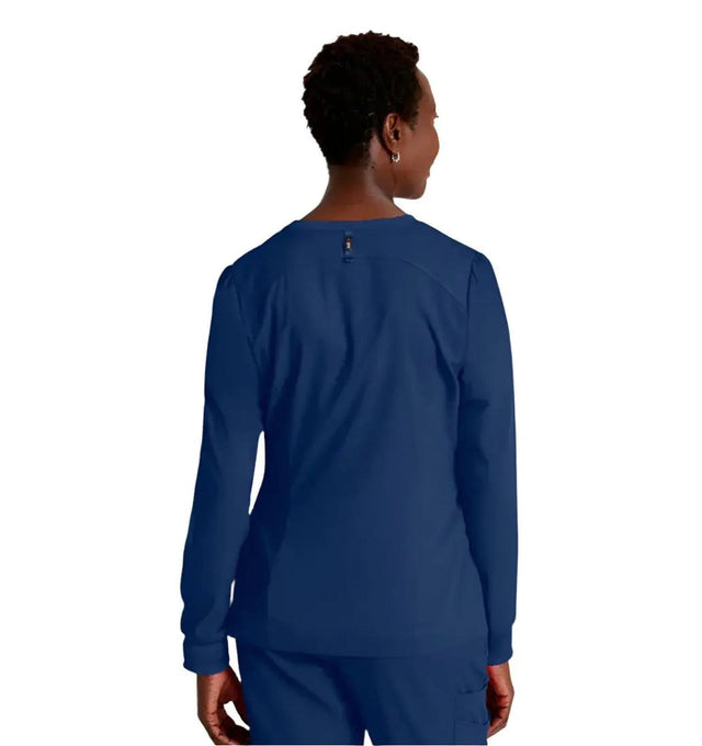 Grey's Anatomy Stretch™ by Barco Millie 3-Pocket Crewneck Scrub Jacket -Indigo