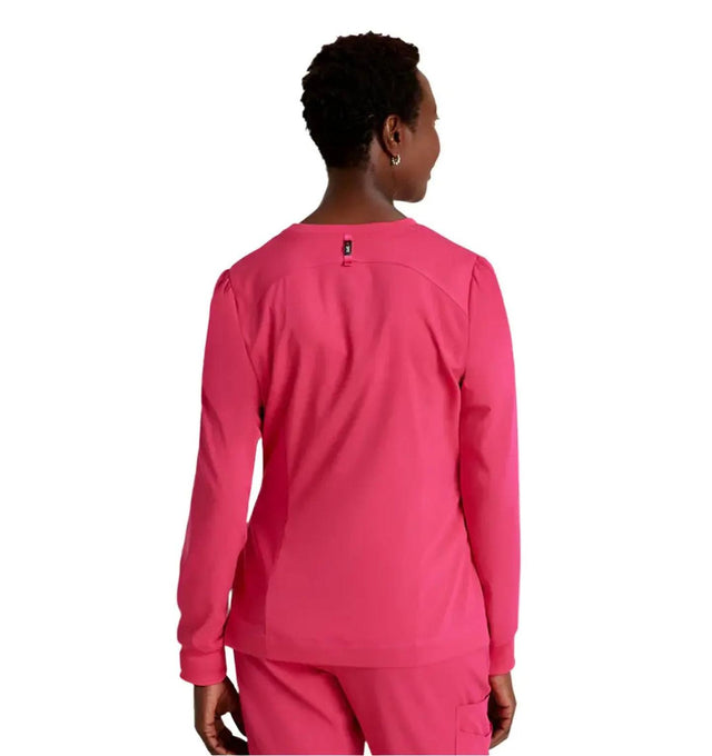 Grey's Anatomy Stretch™ by Barco Millie 3-Pocket Crewneck Scrub Jacket -Vibrance Pink