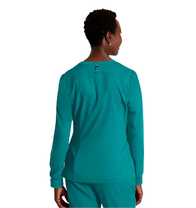 Grey's Anatomy Stretch™ by Barco Millie 3-Pocket Crewneck Scrub Jacket -Teal