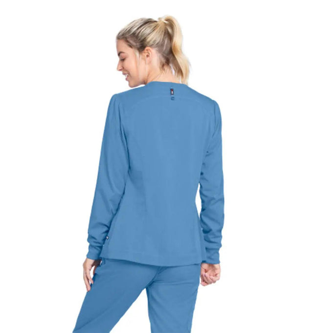 Grey's Anatomy Stretch™ by Barco Millie 3-Pocket Crewneck Scrub Jacket - Ciel Blue