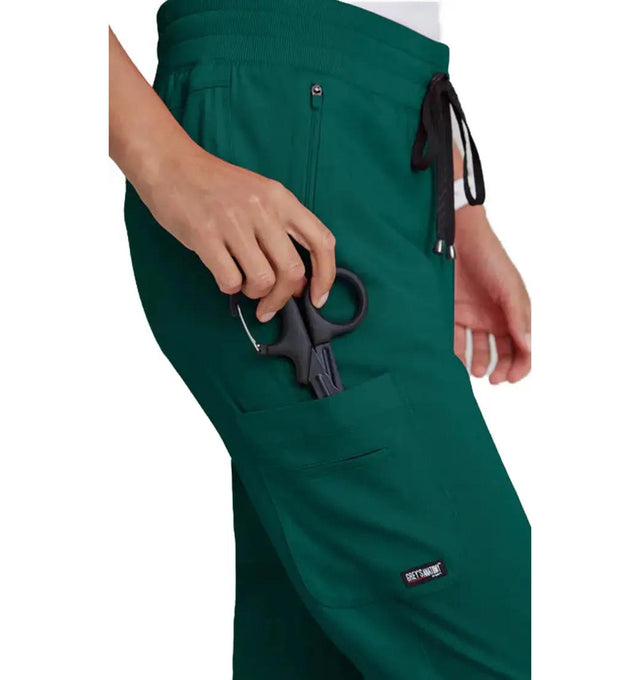 Grey's Anatomy Stretch™ by Barco Eden 5-Pocket Mid Rise Jogger Scrub Pant-hunter green