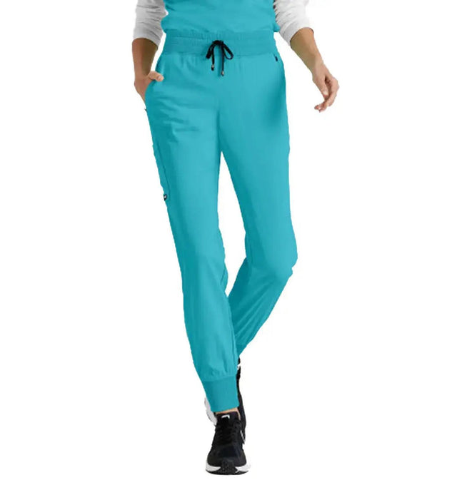 Grey's Anatomy Stretch™ by Barco Eden 5-Pocket Mid Rise Jogger Scrub Pant-Tall/Plus - Fiumara Medical