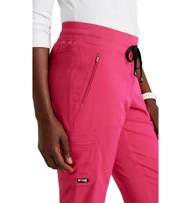 Grey's Anatomy Stretch™ by Barco Eden 5-Pocket Mid Rise Jogger Scrub Pant-Vibrance Pink
