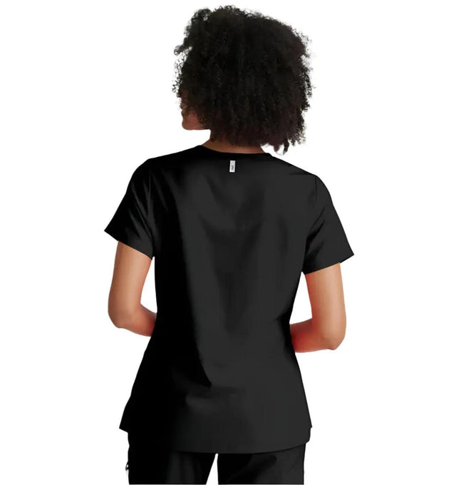 Grey's Anatomy Stretch™ by Barco Bree 1-Pocket Tuck-In Scrub Top-Black
