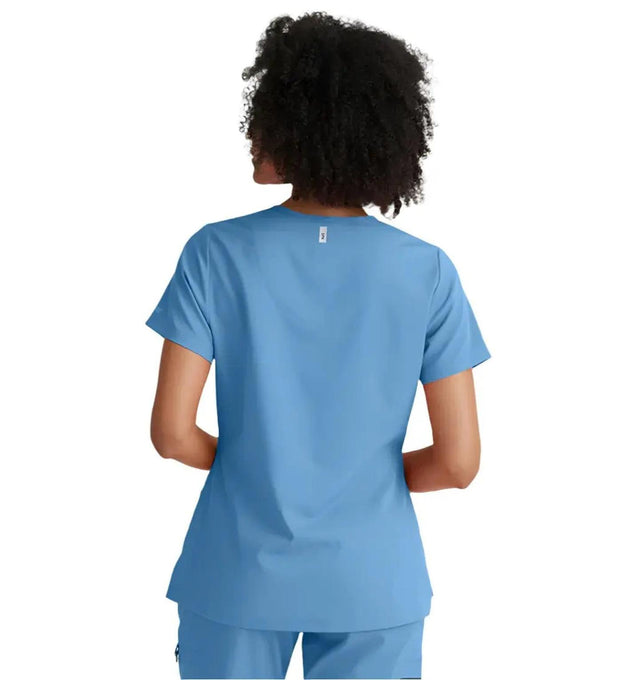 Grey's Anatomy Stretch™ by Barco Bree 1-Pocket Tuck-In Scrub Top-Ciel Blue