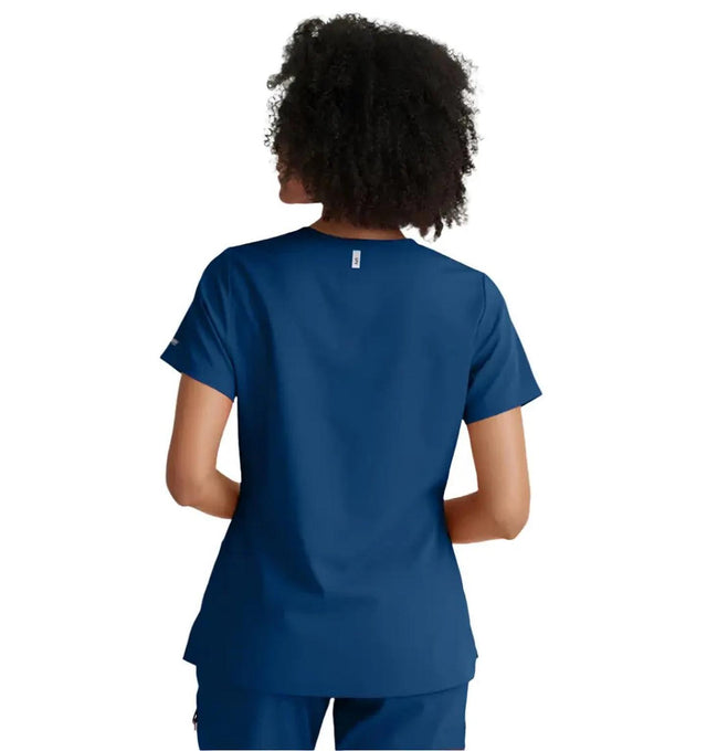 Grey's Anatomy Stretch™ by Barco Bree 1-Pocket Tuck-In Scrub Top-Indigo