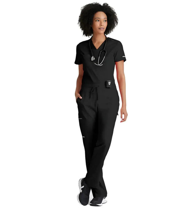 Grey's Anatomy Stretch™ by Barco Bree 1-Pocket Tuck-In Scrub Top-Black