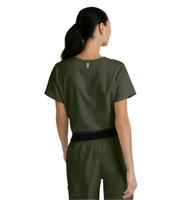 Grey's Anatomy Stretch™ by Barco Bree 1-Pocket Tuck-In Scrub Top-Olive