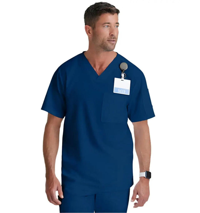 Grey's Anatomy™ by Barco Evan 2-Pocket Neck Scrub Top-Indigo