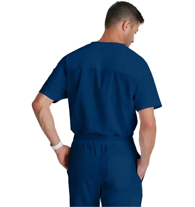 Grey's Anatomy™ by Barco Evan 2-Pocket Neck Scrub Top-Indigo